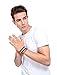 LOYALLOOK 8pcs Mixed Wrap Leather Wristbands Bracelets and Wood Beads Bracelet Set for Men Women 7-8.5inches Adjustable Black/Brown