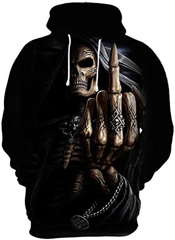 SLTX 3D Hoodies 3D Printed Sweatshirt Snow Lion Skull Hoodies Sweatshirt