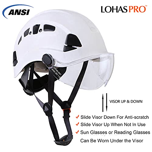 LOHASPRO Safety Hard Hat with Visor ANSI Z89 Construction Safety