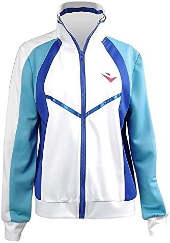 Japanese Anime Cosplay Costume High School Uniform Blue &amp; White Jacket Coat (custom made, 1)