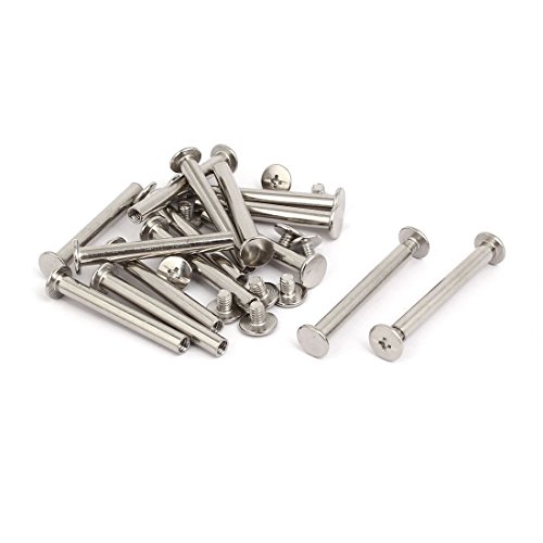uxcell 15pcs 5mmx40mm Binding Chicago Screw Post Silver Tone for Photo Albums Scrapbook