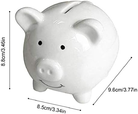 MingHaoyu Cute Piggy Bank for Girls Ceramic Gift for Boys and Kids Cartoon Coin Bank Change Savings Money Bank(White1)