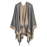 Women's Shawl Wrap Poncho Ruana Cape Cardigan Sweater Open Front for Fall Winter Women's Shawl Wrap Poncho Ruana Cape Cardigan Sweater Open Front for Fall Winter
