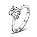 Yoursfs Cubic Zirconia CZ Wedding Engagement Rings for Women Four Prongs