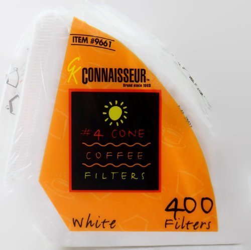 Connaisseur # 4 Cone White Coffee Filters, 400 Count Pack Connaisseur # 4 Cone White Coffee Filters, 400 Count Pack