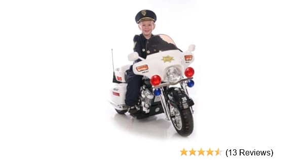 kid motorz police motorcycle sport quad 12 volt ride on