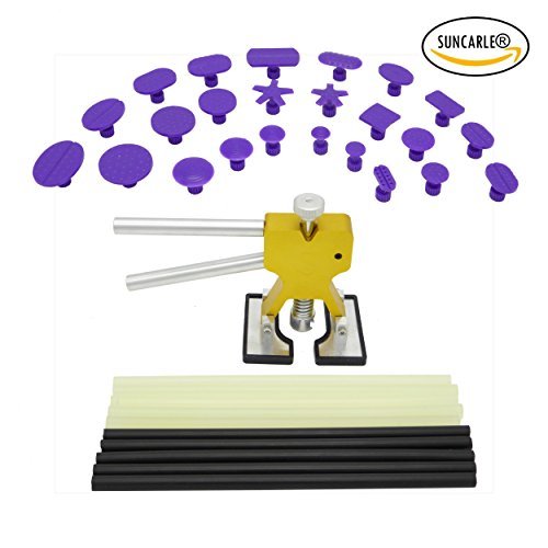 Click Here to See More Images SUNCARLE Pdr Tool DIY Paintless Dent Repair Tools 35 Pcs Golden Dent Lifter Pdr Glue Tabs Glue Sticks