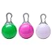 Clip on Dog Collar LED Lights By SySrion - Safety Dog Collar 3 Pack Bundle (White + Green + Rose Red Safety Light) - Stainless Steel Carabiner Clasp - Water Resistant and Batteries Included