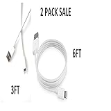 2Pack Sale Certified 3FT 6FT Highly Durable Lightning To USB Cable 8-Pin - Charge and Sync with iPad Mini, iPad Air, iPod Nano and iPod Touch & iPhone 5 5S 5C 6 6+ 6S 6S+