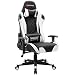 Devoko Racing Style Gaming Chair Height Adjustable Swivel PC Computer Chair with Headrest and Lumbar Support Leather Reclining Executive Office Chair (White) primary