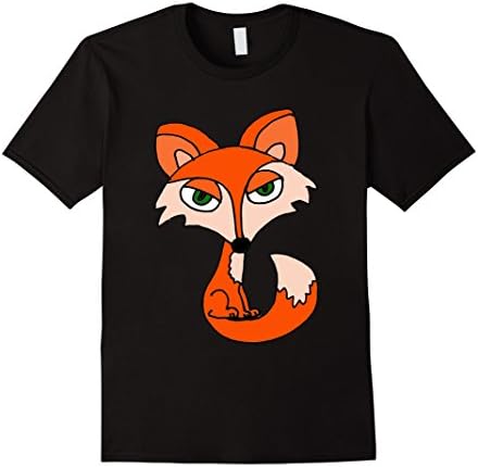 Mens Smiletodaytees Cool Foxy Red Fox Cartoon T-shirt Large Black