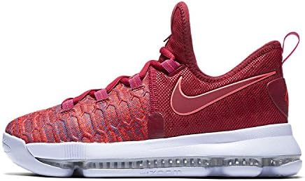 Zoom KD9 (GS) Youth Basketball Shoes (5Y, University Red/Palest Purple)