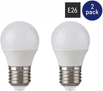 3W LED Light Bulb Warm White - 25w Incandescent Equivalent, E26 Medium Base - for Bathroom, Vanity, Ceiling Fan, Porch, Bedside, Reading, Kitchen, Dinning, Wall, Table, Floor Lamp (2 Pack)