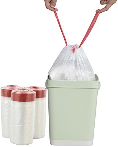 Pekky 6 Gallon Clear Trash Bags Drawstring, Heavy Duty, 120 Counts