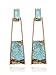 BONALUNA Bohemian Wood And Marble Effect Oblong Shaped Drop Statement Earrings