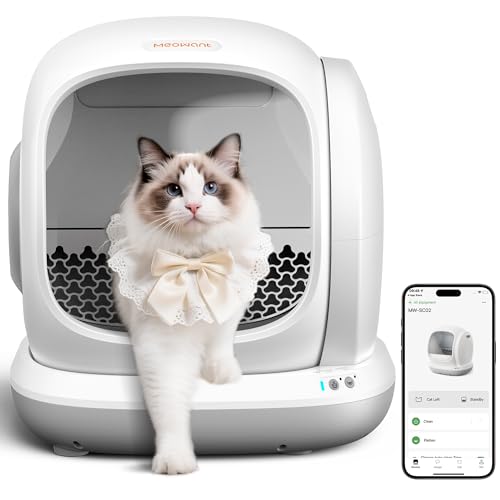 Meowant Self Cleaning Litter Box, Automatic Litter Box Self Cleaning with APP Control, 75L Extra Large Open Low Entry Smart Cats Litter Boxs for Multi-Cat Compatible Senior Cats Large Cats