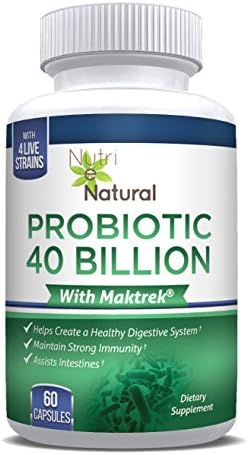 Premium Probiotic 40 Billion Aids a Healthy Immune System &amp; Digestive System - 60 Capsules per Bottle