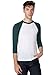 American Apparel Poly-Cotton 3/4 Sleeve Raglan Shirt, White/Forest, Medium