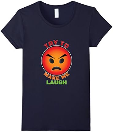 Womens Try to Make Me Laugh Texting Funny Technology T-Shirt Small Navy