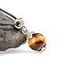 TIRIO Wishing Bead Necklace Golden Tiger Eye with Silver Pendant Grounding Stone Protection Yellow
