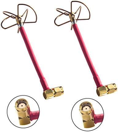 Wolfwhoop LD00 5.8GHz 5DBi Omni-directional 4-Leaf Clover Elbow Antenna For Professional Racing Drone Set--2pc RP-SMA Male