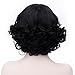 TopWigy Women Short Curly Wave Cosplay Wig Middle Part Retro Costume Wig with Wig Cap (Black 14
