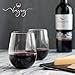 Vinjoy Set of 4 Unbreakable Stemless Wine Glasses – 16oz BPA-Free Tritan Plastic, Reusable & Shatterproof Drinkware for Red or White Wine, Dishwasher Safe Indoor Outdoor Bar Glassware, Crystal Clear