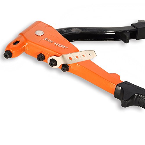 Professional Pop Rivet Gun Kit-Heavy Duty Riveter with 60 Metal Rivets(4 Different Nozzles Size) and a Service Wrench -Hand Repair Tool - Thumbnail 2