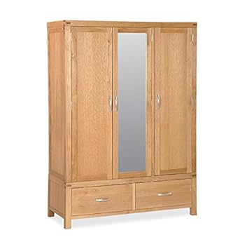 Roseland Furniture Ltd Abbey Light Oak Triple Wardrobe With