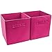 Sorbus Foldable Storage Cube Basket Bin (2 Pack, Pink)