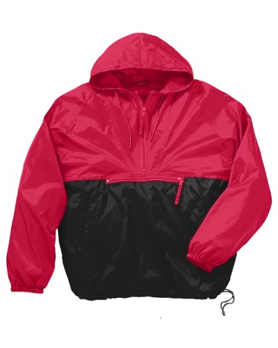 Harriton Packable Nylon Jacket 3XL Red/Black