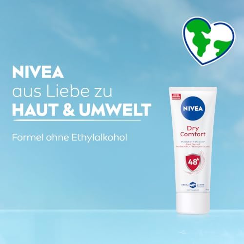 NIVEA Dry Comfort Deo Creme, Antitranspirant mit 48h Schutz gegen Schweiß und Geruch, pflegendes Deodorant mit Dual Protect Formel ohne Ethylalkohol (75ml)