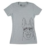 Inkopious Women's German Shepherd with Sunglasses T-Shirt