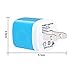 MaxMall 3319561 Universal USB AC/DC 1.0A AMP Travel/ Home Wall Charger Power Adapter - Green/Purple/Blue(Pack of 3)