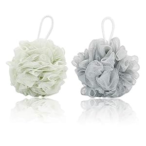 2PCS Shower Puff, Black Bath Sponge Big Full Lather Cleanse 60g/pcs, Pouf Ball for Exfoliate Bathing Accessories by…