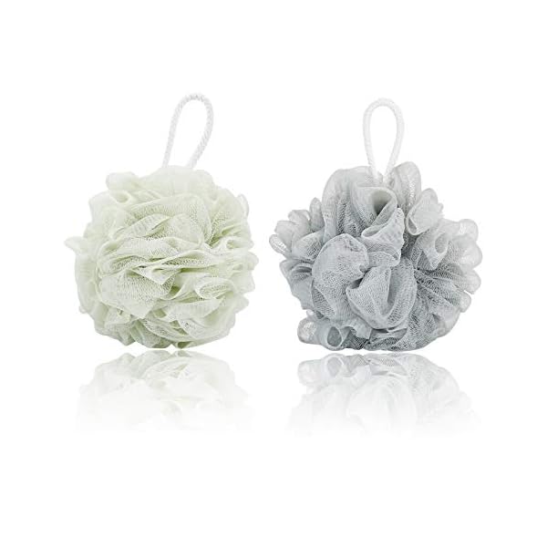 2PCS Shower Puff, Black Bath Sponge Big Full Lather Cleanse 60g/pcs, Pouf Ball for Exfoliate Bathing Accessories by…