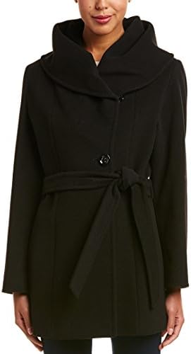 Cinzia Rocca Womens Icons Wool &amp; Cashmere-Blend Wrap Coat, 4, Black