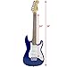 Squier by Fender Short Scale Stratocaster - Transparent Blue Bundle with Frontman 10G Amp, Cable, Tuner, Strap, Picks, Fender Play Online Lessons, and Austin Bazaar Instructional DVD