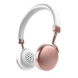 Photive HF1 Rose Gold Bluetooth Headphones. Lightweight Wireless Headphones with Premium Aluminum Finish- Balanced Sound and 12 Hour Battery