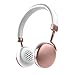 Photive HF1 Rose Gold Bluetooth Headphones. Lightweight Wireless Headphones with Premium Aluminum Finish- Balanced Sound and 12 Hour Battery