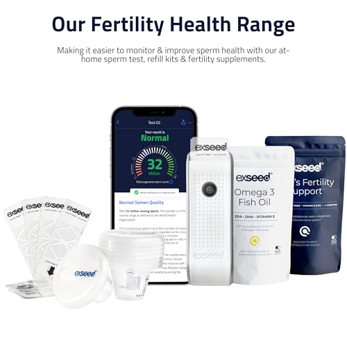 ExSeed Completely-at-Home Male Fertility Test - Sperm Count, Progressive Movement & Volume with Home Sperm Test in 15 Minutes with Accurate Results Using Your Smartphone. 2-Test Kit.