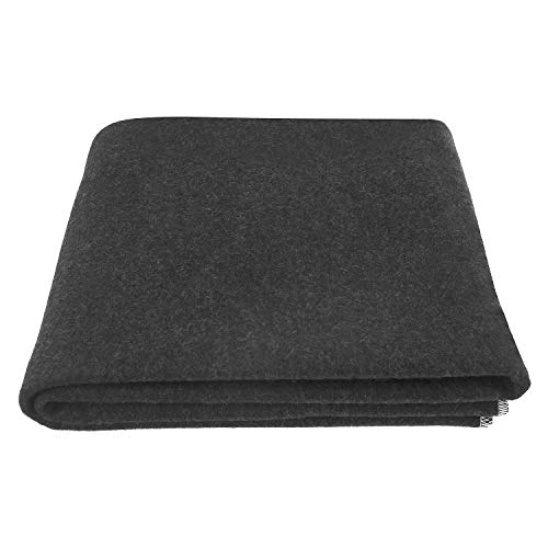 EKTOS 100% Wool Blanket, Charcoal Grey, Warm & Heavy 4.4 lbs, Large Washable 66″x90″ Size, Perfect for Outdoor Camping, Survival & Emergency Preparedness Use