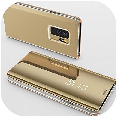 Phone Case for Samsung Galaxy S9 S8 S10 Plus S10E A8 A7 2018 Note 9 8 Mirror Flip Case for Samsung a50 m20 Case,Gold,for Samsung J5 2017