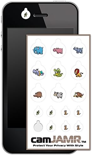Webcam Cover (Includes 17 Web Camera Lens Covers! Removable &amp; Reusable) - camJAMR Safari Pack