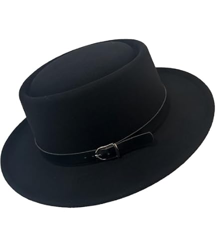 Cotilafi Classic Pork Pie Hat with Feathers Flat Top Fedora  display picture 1