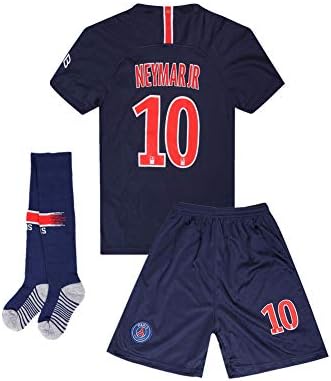 MBLLE Neymar JR #10 Kids/Youths PSG Home Soccer Jersey & Shorts & Socks2018/19 Color Blue