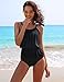 ADOME Swimsuits for Women One Piece Swimwear Deep Plunge Bathing Suits Tummy Control Monokini