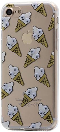 iPhone 7 Plus Case, CKCY Funny Cute Googly Moving Eyes Series Back Case Slim Fit for Apple iPhone 7 Plus (2016) (Ice Cream)