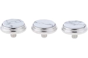 JIAYOUY Liyafy 3Pcs Trumpet Valve Finger Buttons Musical Instruments Accessories Silver with White Turquoise Inlay
