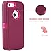iPhone 5S Case,iPhone SE Case,Fogeek Heavy Duty PC and TPU Combo Protective Defender Body Armor Case for iPhone 5S,iPhone SE and iPhone 5 with Finger Print Function(Wine Red/Rose)